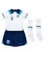 Billige England Bukayo Saka #17 Hjemmedraktsett Barn VM 2022 Kortermet (+ Korte bukser)